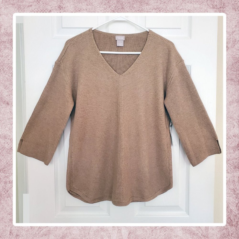NEW Chico's 3/4 Sleeve Sweater